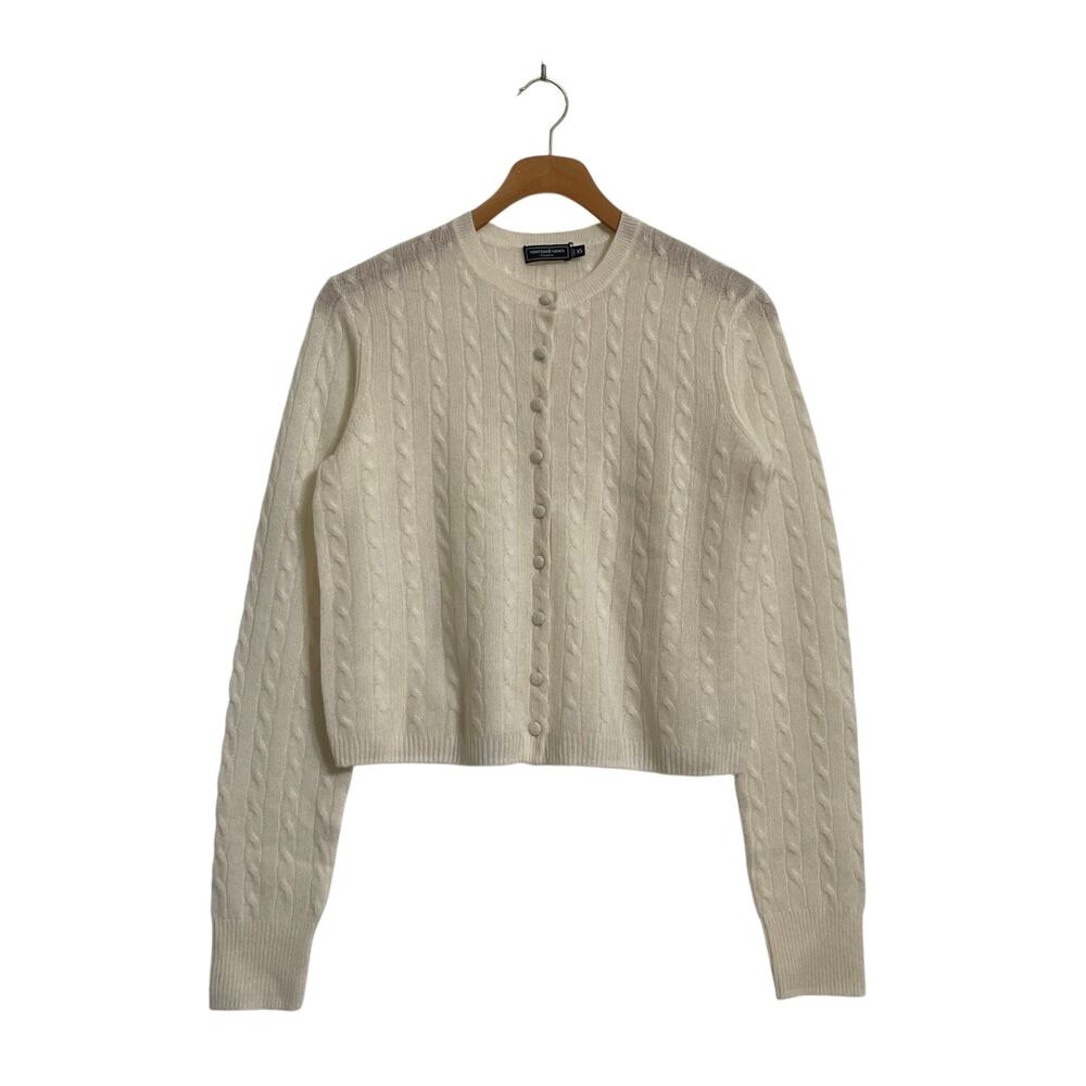 Vineyard Vines Cream Cable Knit Cashmere Cardigan